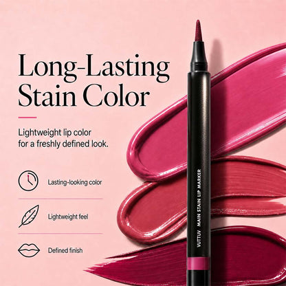 VUTTUV Main Stain Lipliner Marker, Long-Lasting Lip Stain Pen for Defining, Shaping & Filling Lips