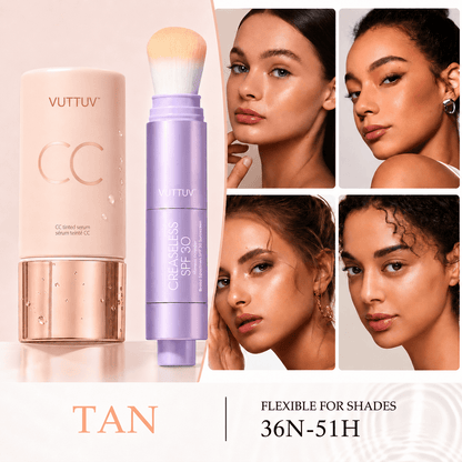 VUTTUV Summer Skin Essentials Set — CC Serum + Solid SPF 30 Sunscreen Brush