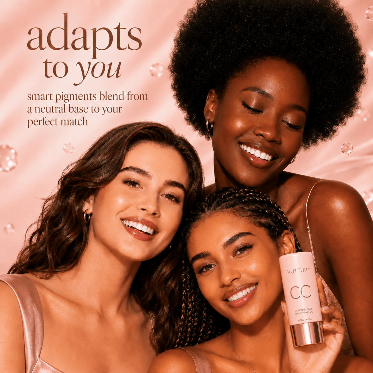 VUTTUV Summer Skin Essentials Set — CC Serum + Solid SPF 30 Sunscreen Brush