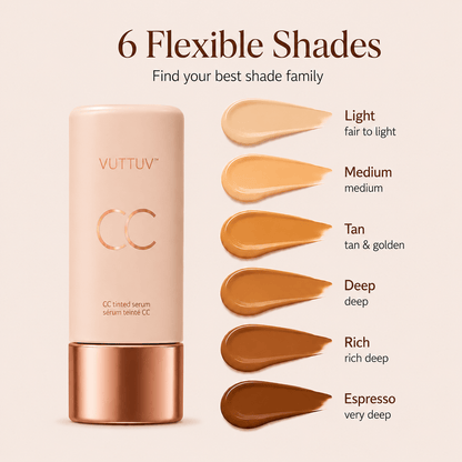 VUTTUV Summer Skin Essentials Set — CC Serum + Solid SPF 30 Sunscreen Brush