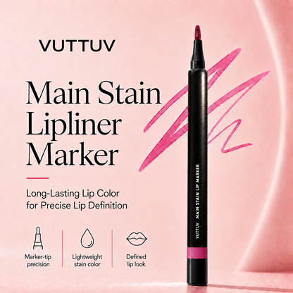 VUTTUV Main Stain Lipliner Marker, Long-Lasting Lip Stain Pen for Defining, Shaping & Filling Lips
